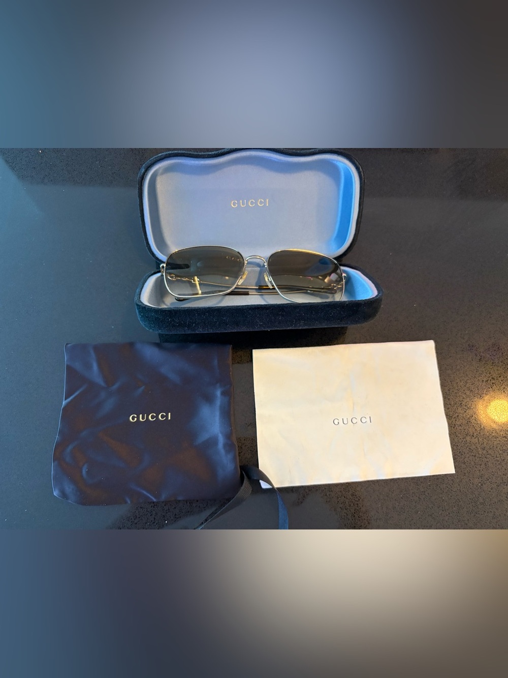 Authentic Gucci Women’s Oversize square-frame sunglasses